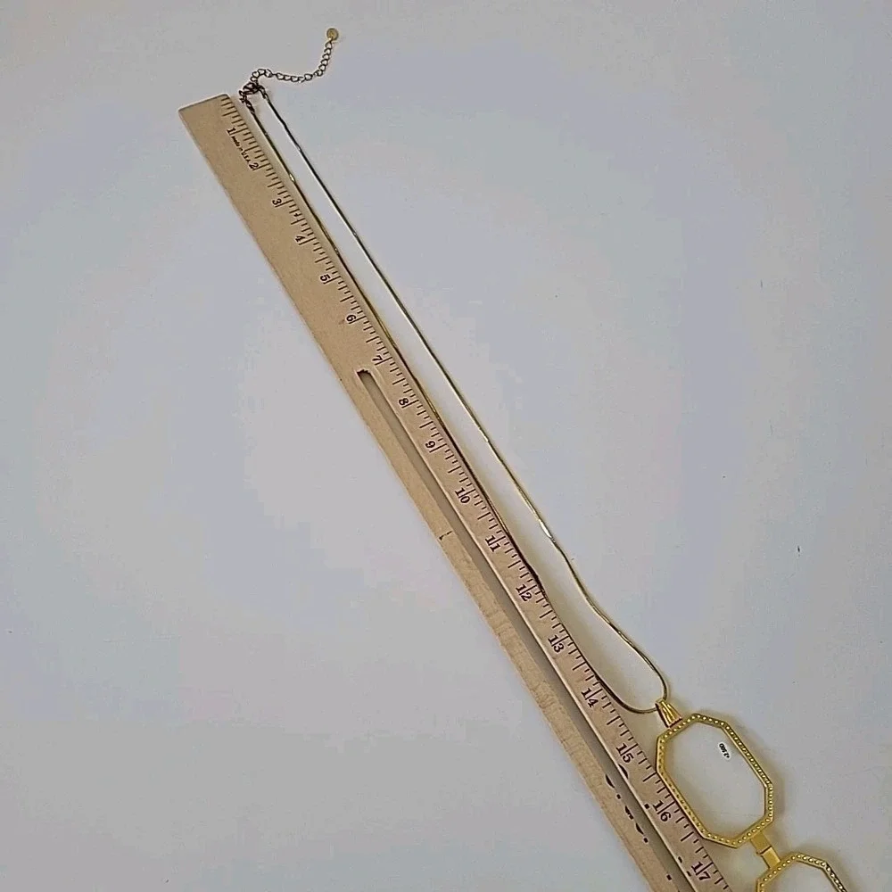 Dianna Folding Neck Glasses +2.50 Gold Tone Frame Compact Minimalist Versatile